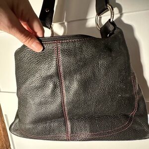 Lovcat Paris Black Purse with Pink Heart Interior Design Shoulder Bag